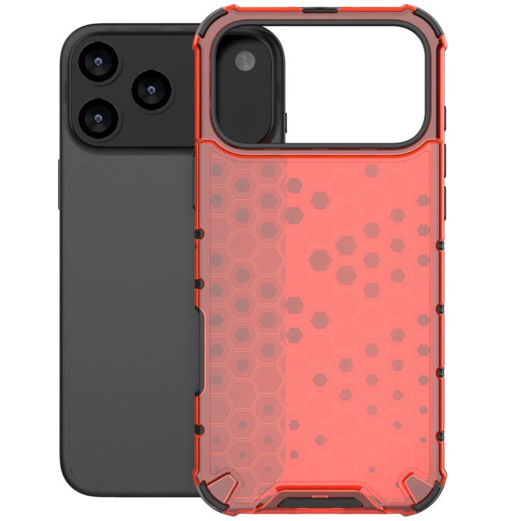 Захисний чохол Deexe Honeycomb Series для Apple iPhone 17 Pro Max - Red: фото 2 з 6