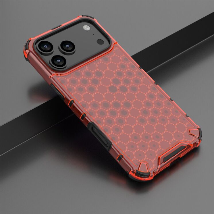 Захисний чохол Deexe Honeycomb Series для Apple iPhone 17 Pro Max - Red: фото 3 з 6