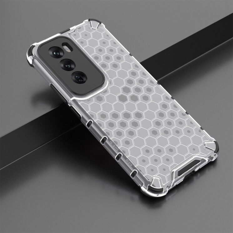 Защитный чехол Deexe Honeycomb Series для OPPO Reno 12 Pro - Grey: фото 2 из 5