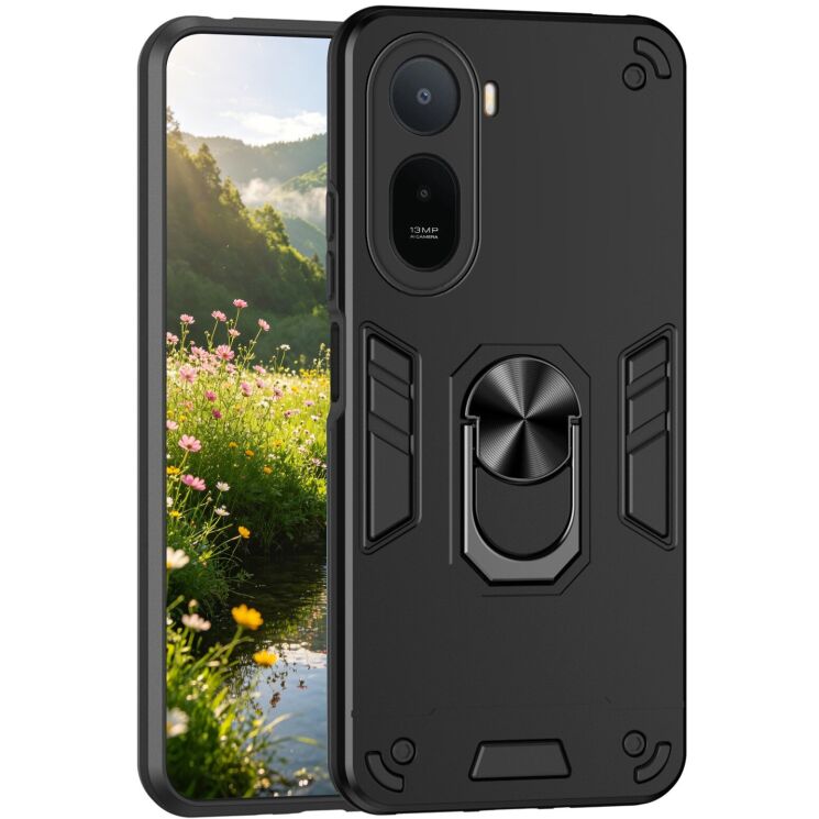 Защитный чехол Deexe Hybrid Shell для Xiaomi Redmi A7 Pro - Black: фото 1 из 7