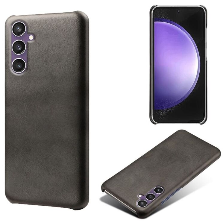 Захисний чохол Deexe Leather Back Cover для Samsung Galaxy S23 FE - Black: фото 2 з 4