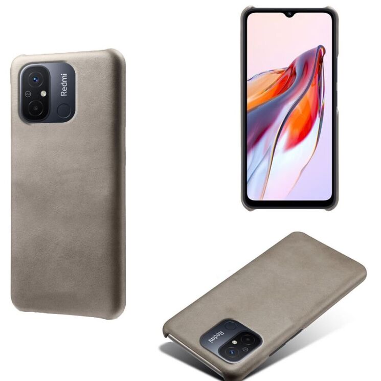 Захисний чохол Deexe Leather Back Cover для Xiaomi Redmi 12C - Grey: фото 2 з 4