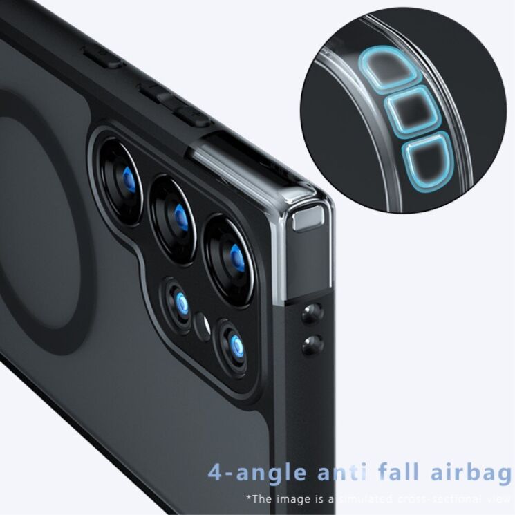 Защитный чехол Deexe Matte Skin with MagSafe для Samsung Galaxy S24 Ultra (S928) - Transparent Black: фото 4 из 13