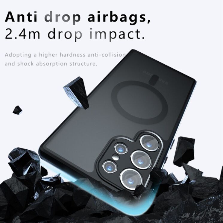Защитный чехол Deexe Matte Skin with MagSafe для Samsung Galaxy S24 Ultra (S928) - Transparent Black: фото 3 из 13