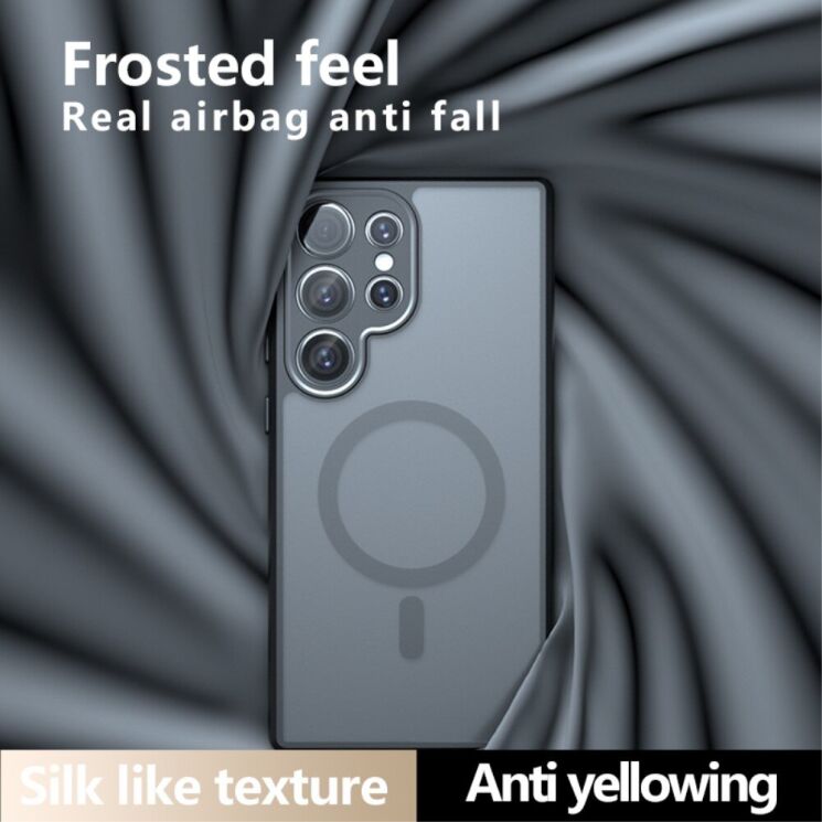 Защитный чехол Deexe Matte Skin with MagSafe для Samsung Galaxy S24 Ultra (S928) - Transparent Black: фото 8 из 13