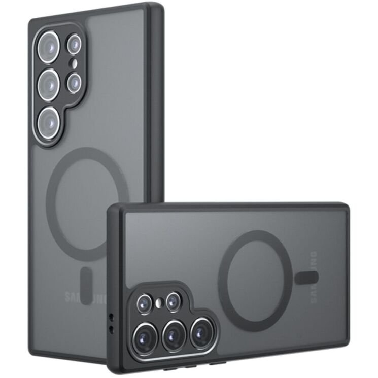 Защитный чехол Deexe Matte Skin with MagSafe для Samsung Galaxy S24 Ultra (S928) - Transparent Black: фото 1 из 13