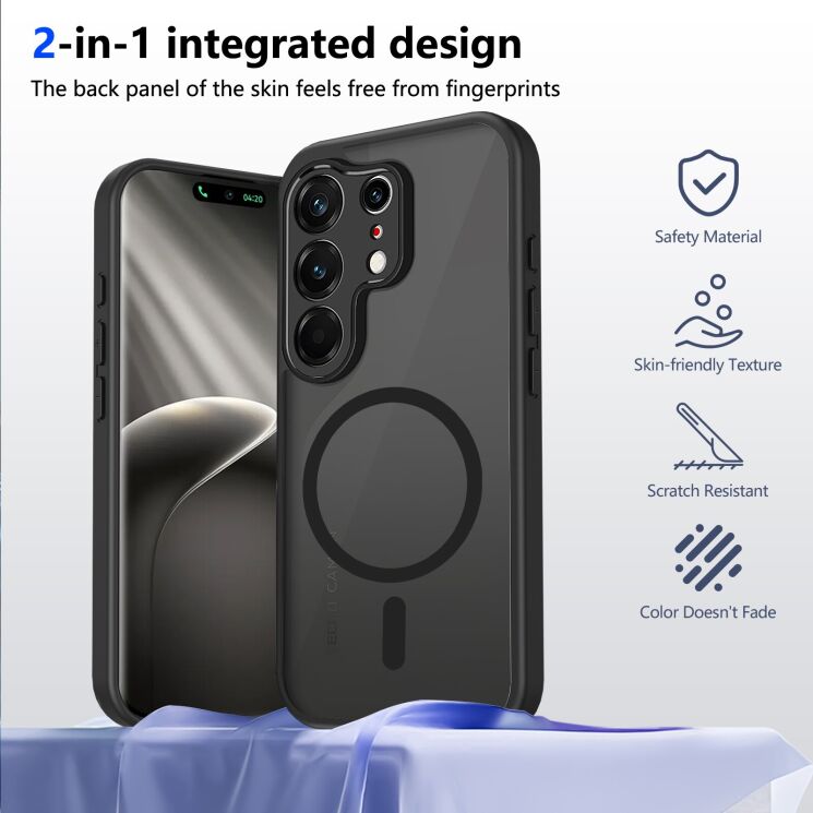 Защитный чехол Deexe Matte Skin with MagSafe для TECNO Camon 50 - Black: фото 3 из 8