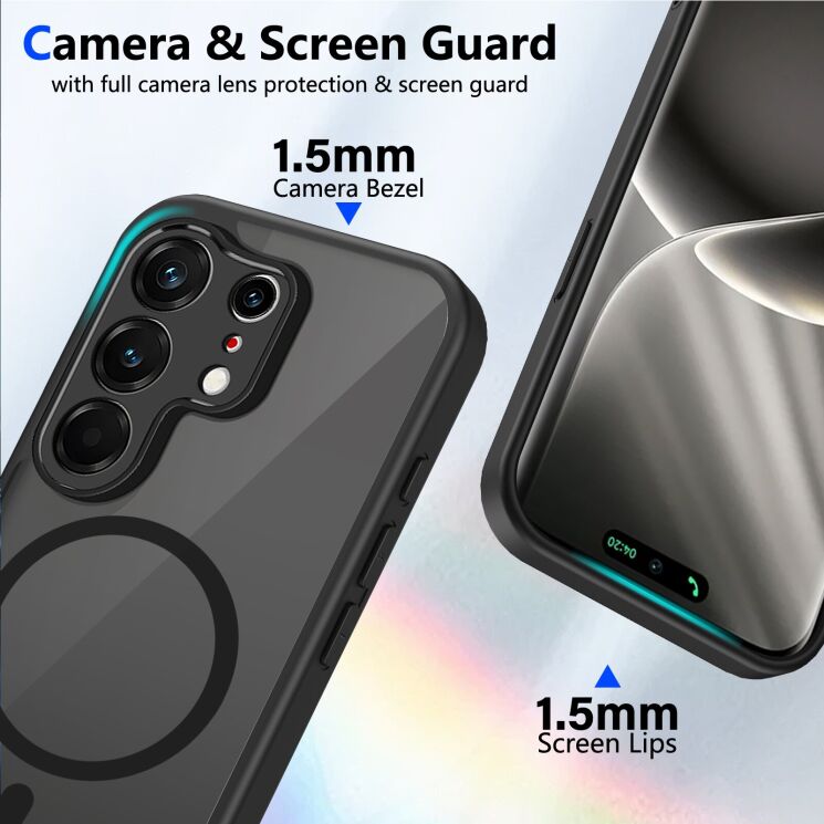 Защитный чехол Deexe Matte Skin with MagSafe для TECNO Camon 50 - Black: фото 7 из 8