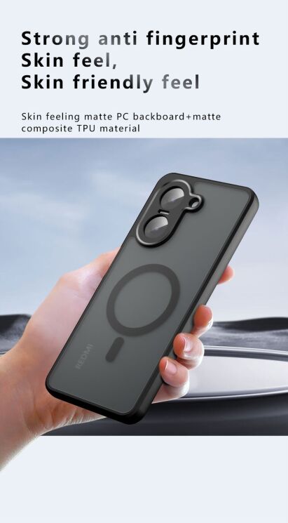 Защитный чехол Deexe Matte Skin with MagSafe для Xiaomi Redmi A5 / Poco C71 - Black: фото 10 из 21