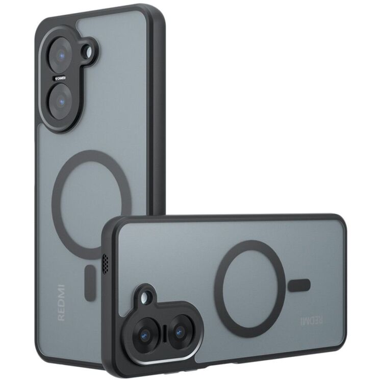 Защитный чехол Deexe Matte Skin with MagSafe для Xiaomi Redmi A5 / Poco C71 - Black: фото 1 из 21