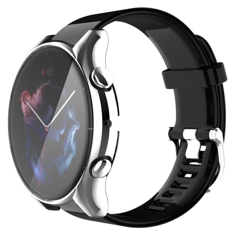 Защитный чехол Deexe Protective Frame для Amazfit GTR 3 / GTR 3 Pro - Silver: фото 2 из 7