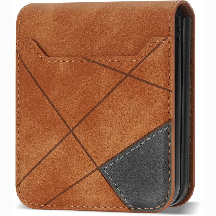 Защитный чехол Deexe Rhombus Card для Samsung Galaxy Flip 8 - Brown: фото 4 из 6