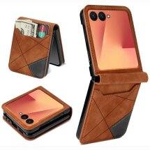 Защитный чехол Deexe Rhombus Card для Samsung Galaxy Flip 8 - Brown: фото 1 из 6