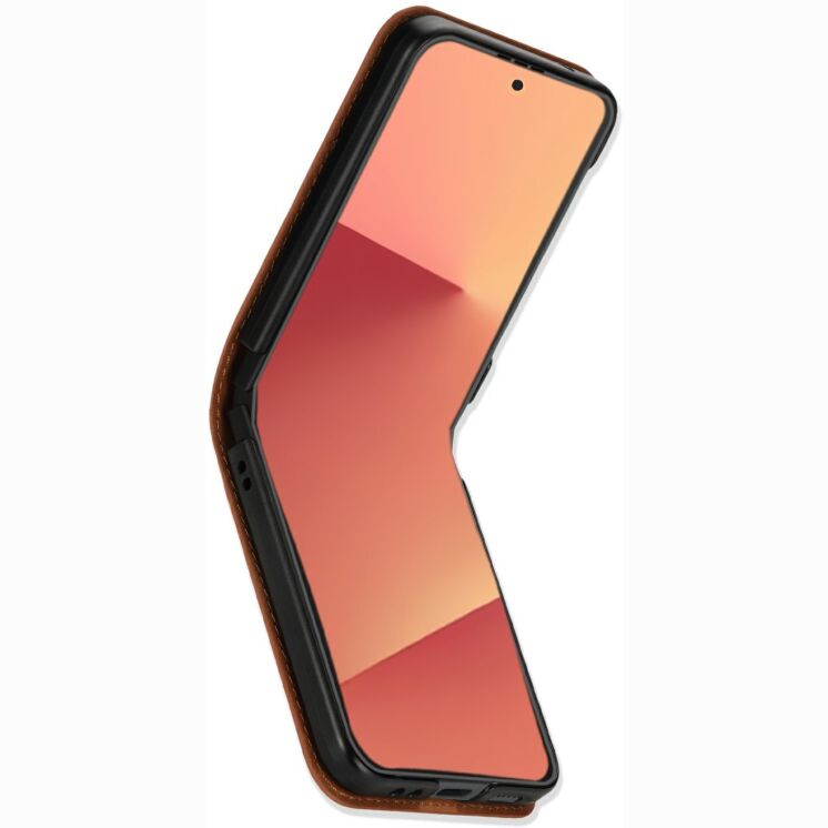 Защитный чехол Deexe Rhombus Card для Samsung Galaxy Flip 8 - Brown: фото 3 из 6