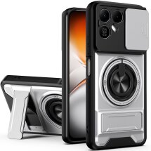 Защитный чехол Deexe Ring Shield для TECNO Pova 8 - Silver: фото 1 из 12