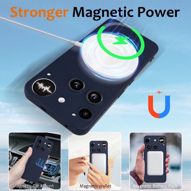 Захисний чохол Deexe Silicone Case with MagSafe для Nothing Phone (3) - Black: фото 4 з 9