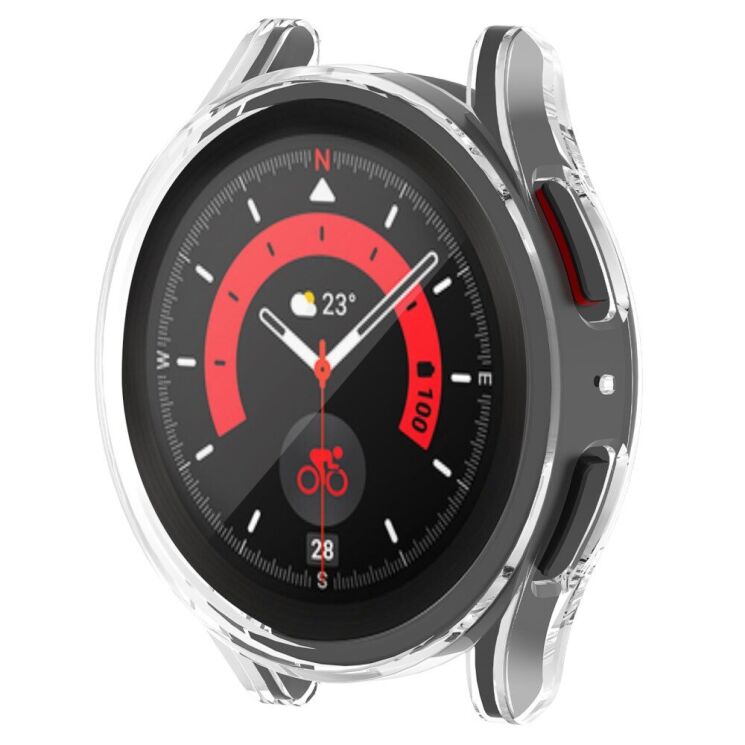 Захисний чохол Deexe Silicone Frame для Samsung Galaxy Watch 5 Pro (45mm) - Transparent: фото 1 з 5