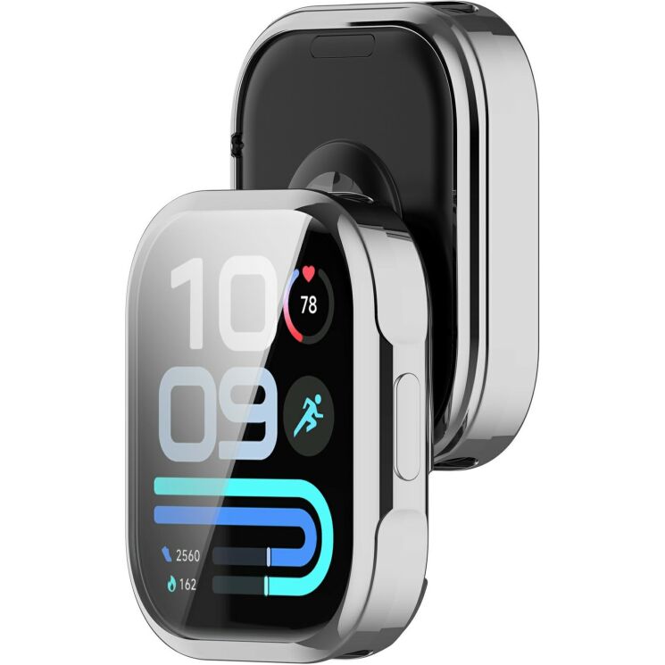 Захисний чохол Deexe Silicone Frame для Xiaomi Redmi Watch 6 Lite - Silver: фото 2 з 6
