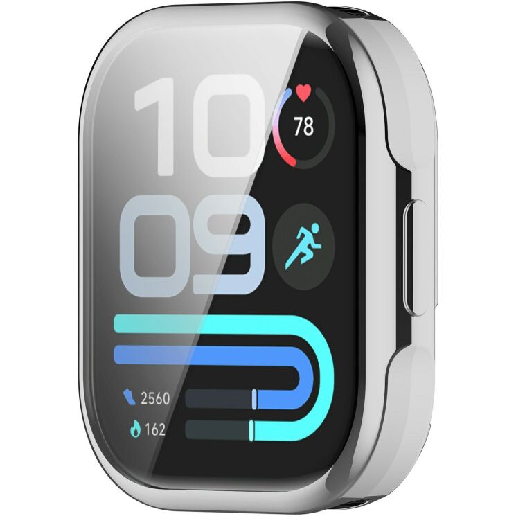 Захисний чохол Deexe Silicone Frame для Xiaomi Redmi Watch 6 Lite - Silver: фото 3 з 6