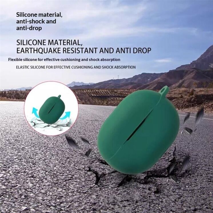 Защитный чехол Deexe Silicone Sleeve для Huawei FreeBuds Pro 5 - Blackish Green: фото 8 из 11