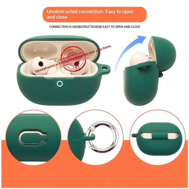 Защитный чехол Deexe Silicone Sleeve для Huawei FreeBuds Pro 5 - Blackish Green: фото 2 из 11