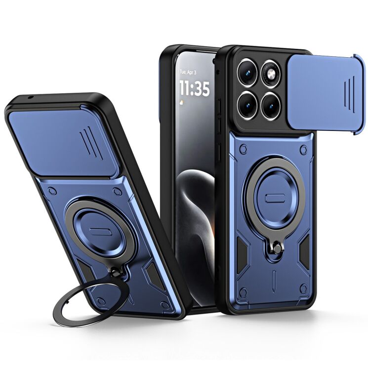 Защитный чехол Deexe Slider Stand для Motorola Edge 70 Fusion - Sapphire: фото 1 из 9