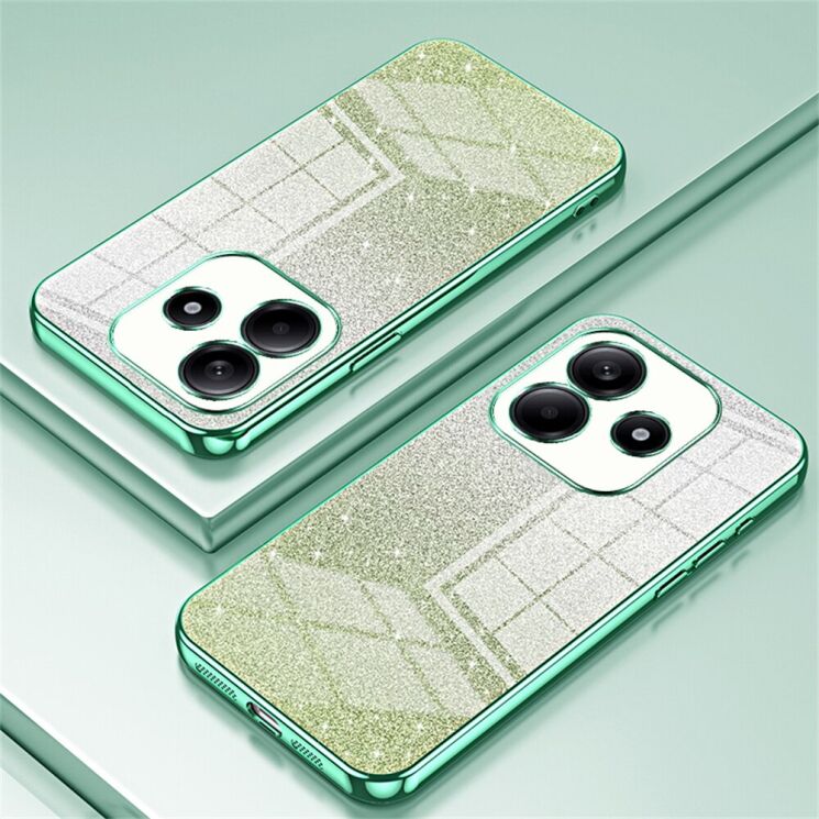 Защитный чехол Deexe Sparkles Cover для Xiaomi Redmi Note 14 4G - Green: фото 2 из 7