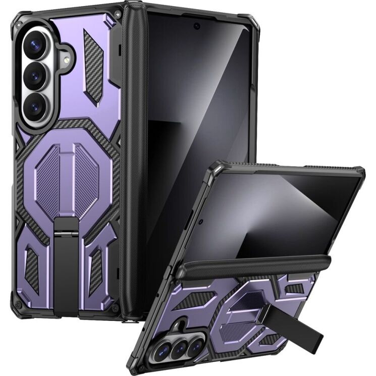 Защитный чехол Deexe Tank Stand для Samsung Galaxy Fold 8 Ultra / Fold 7 - Purple: фото 1 из 10