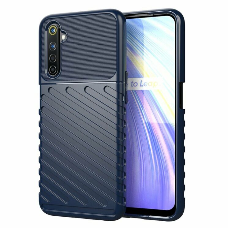 Захисний чохол Deexe Thunder Series для Realme 6 - Blue: фото 1 з 12