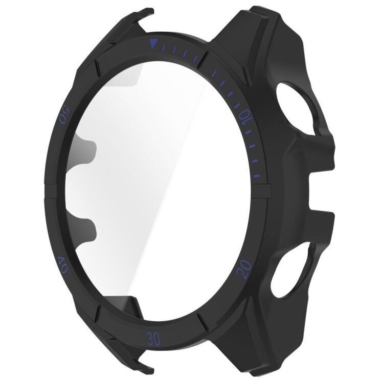 Защитный чехол Deexe Watch Case для Garmin Fenix 8 (47mm) - Black / Blue: фото 2 из 7