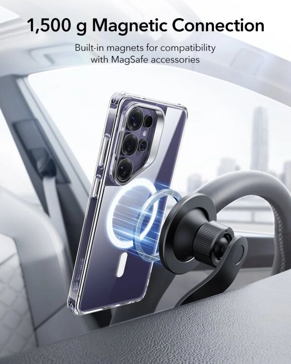 Защитный чехол ESR Classic Hybrid Magnetic Case (Stash Stand) для Samsung Galaxy S26 Ultra (S948) - Clear: фото 7 из 8