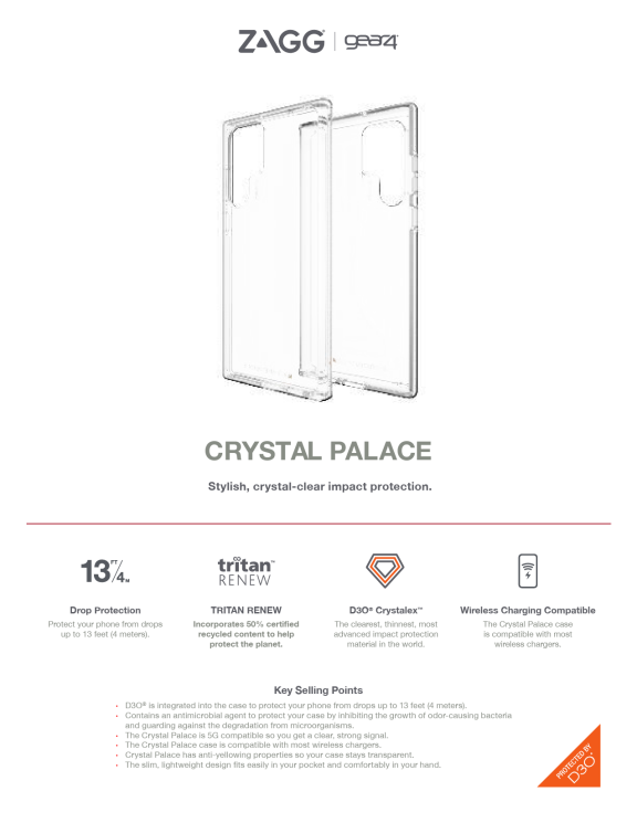 Захисний чохол Gear4 Crystal Palace для Samsung Galaxy S22 Ultra (S908) - Clear: фото 7 з 11