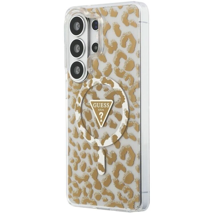 Защитный чехол Guess IML Leopard Print Triangle MagSafe для Samsung Galaxy S26 Ultra (S948) GUHMS26LHLEGTGLW - Brown: фото 3 из 8