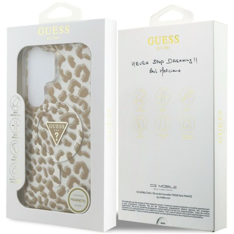 Защитный чехол Guess IML Leopard Print Triangle MagSafe для Samsung Galaxy S26 Ultra (S948) GUHMS26LHLEGTGLW - Brown: фото 8 из 8