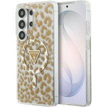 Защитный чехол Guess IML Leopard Print Triangle MagSafe для Samsung Galaxy S26 Ultra (S948) GUHMS26LHLEGTGLW - Brown: фото 1 из 8