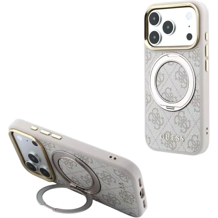 Захисний чохол Guess Ring Stand 360 4G Classic Logo MagSafe для iPhone 18 Pro Max / 17 Pro Max (GUHMP18X6PS4RSCLP) - Pink (423959P) Захисний чохол Guess Ring Stand 360 4G Classic Logo MagSafe для iPhone 18 Pro Max / 17 Pro Max (GUHMP18X6PS4RSCLP) - Pink: фото 1 з 7