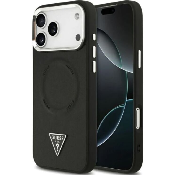 Защитный чехол Guess Triangle Logo MagSafe для iPhone 17 Pro (GUHMP17LPSDTSCMK) - Black: фото 1 из 8