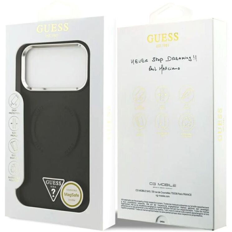 Защитный чехол Guess Triangle Logo MagSafe для iPhone 17 Pro (GUHMP17LPSDTSCMK) - Black: фото 8 из 8