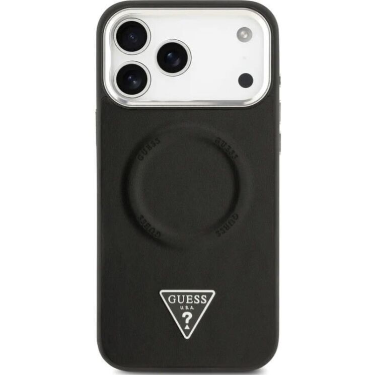 Защитный чехол Guess Triangle Logo MagSafe для iPhone 17 Pro (GUHMP17LPSDTSCMK) - Black: фото 2 из 8