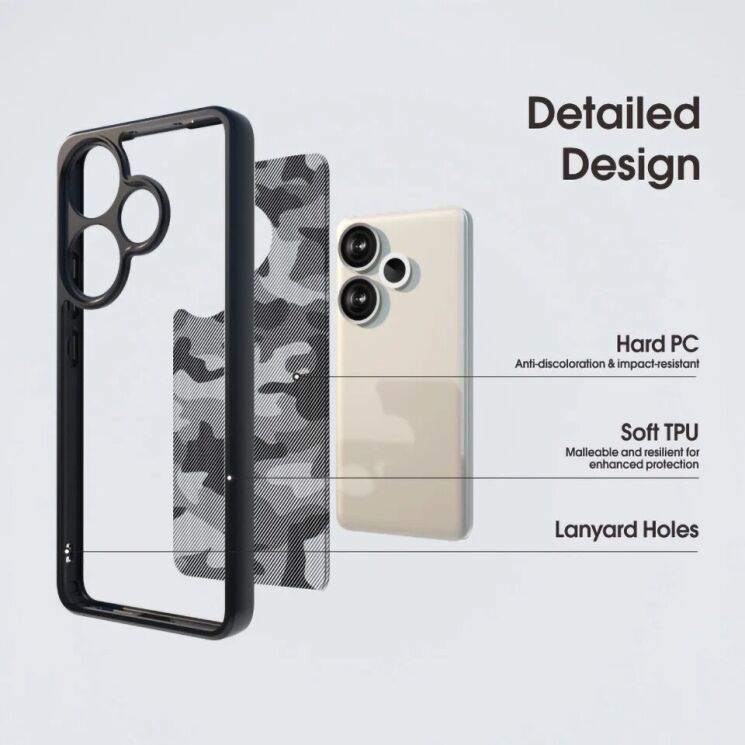 Защитный чехол IBMRS Military для Xiaomi Poco F6 - Grid Camouflage: фото 7 из 9