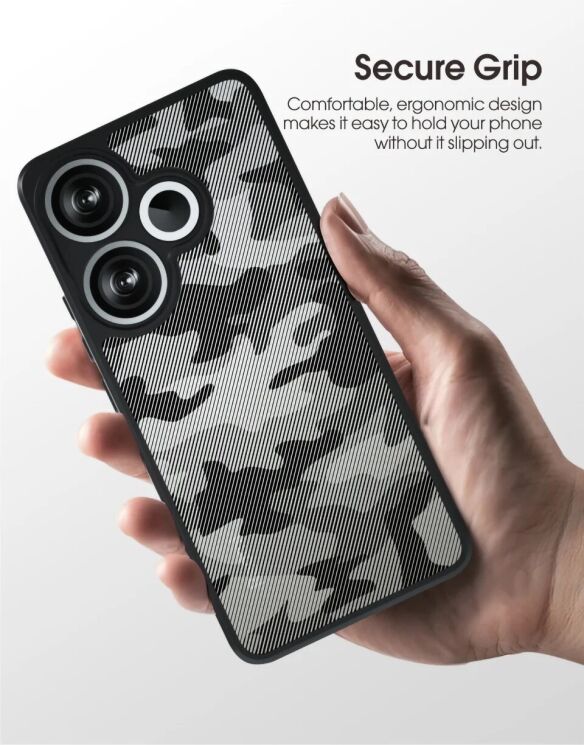 Защитный чехол IBMRS Military для Xiaomi Poco F6 - Grid Camouflage: фото 4 из 9