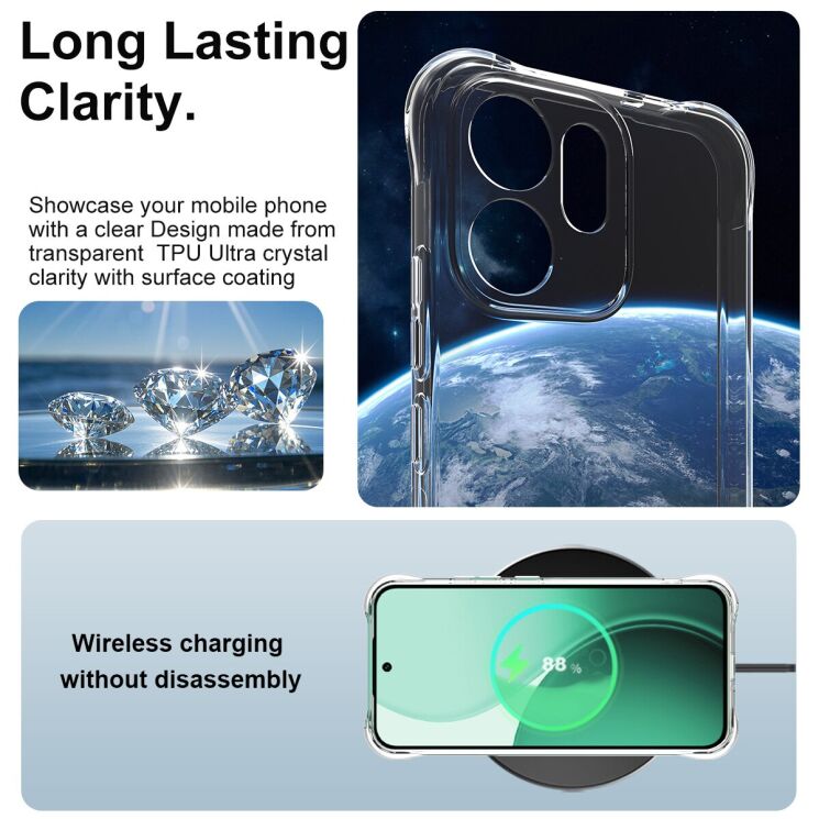 Захисний чохол IMAK Airbag MAX Case для OPPO Reno 14 FS 5G - Transparent: фото 4 з 7