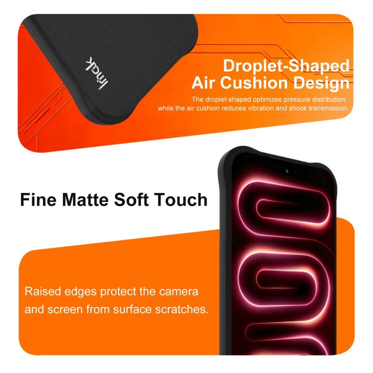 Захисний чохол IMAK Airbag Sand Case для Xiaomi Poco F9 Pro - Matte Black: фото 7 з 8