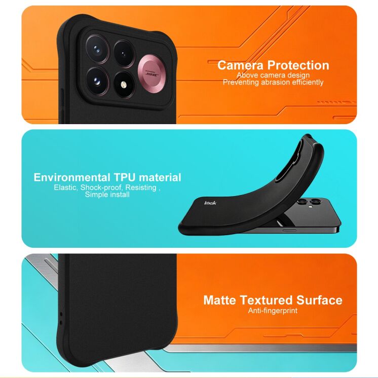 Захисний чохол IMAK Airbag Sand Case для Xiaomi Poco F9 Pro - Matte Black: фото 8 з 8