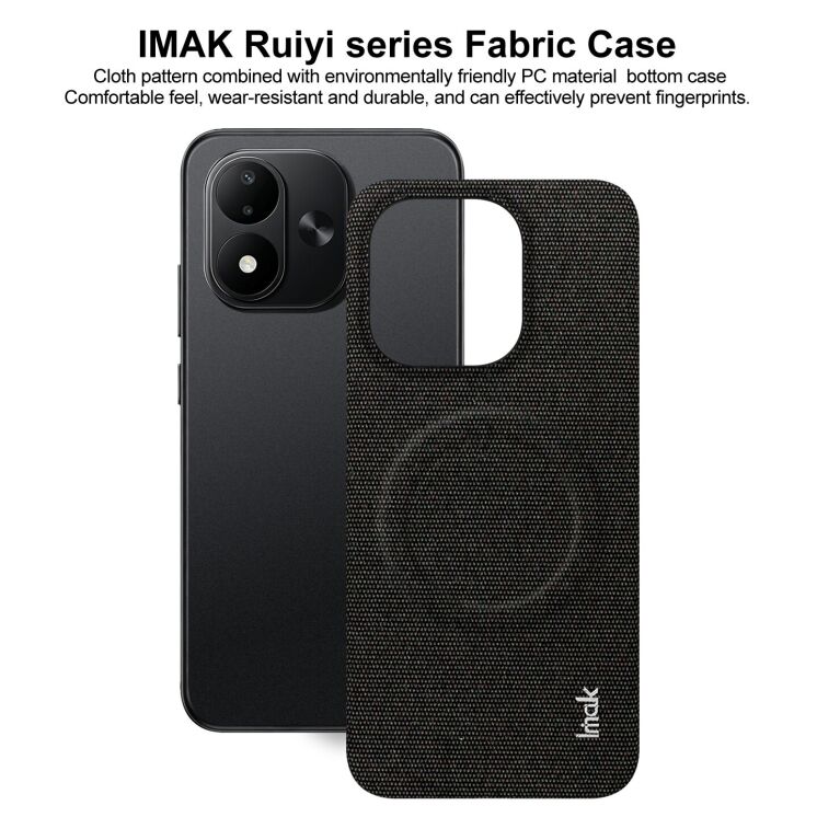 Защитный чехол IMAK Fabric Case with MagSafe для Xiaomi Redmi Note 17 (4G/5G) - Black: фото 7 из 10