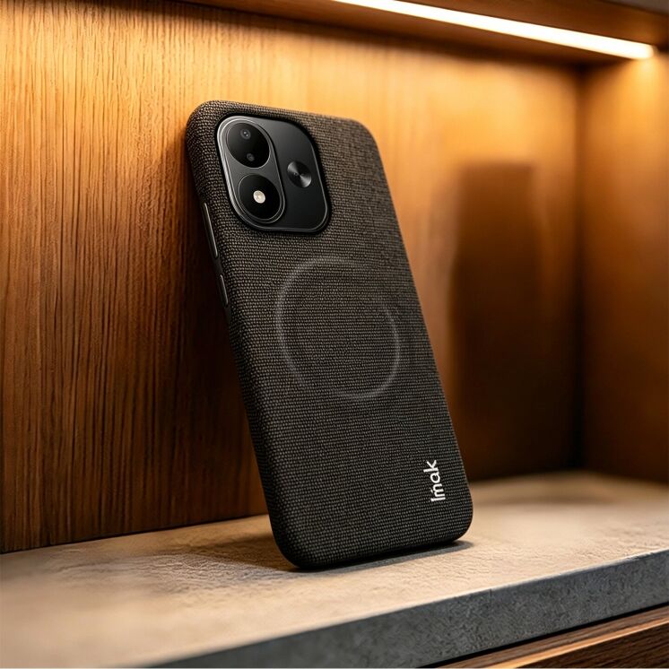 Защитный чехол IMAK Fabric Case with MagSafe для Xiaomi Redmi Note 17 (4G/5G) - Black: фото 4 из 10
