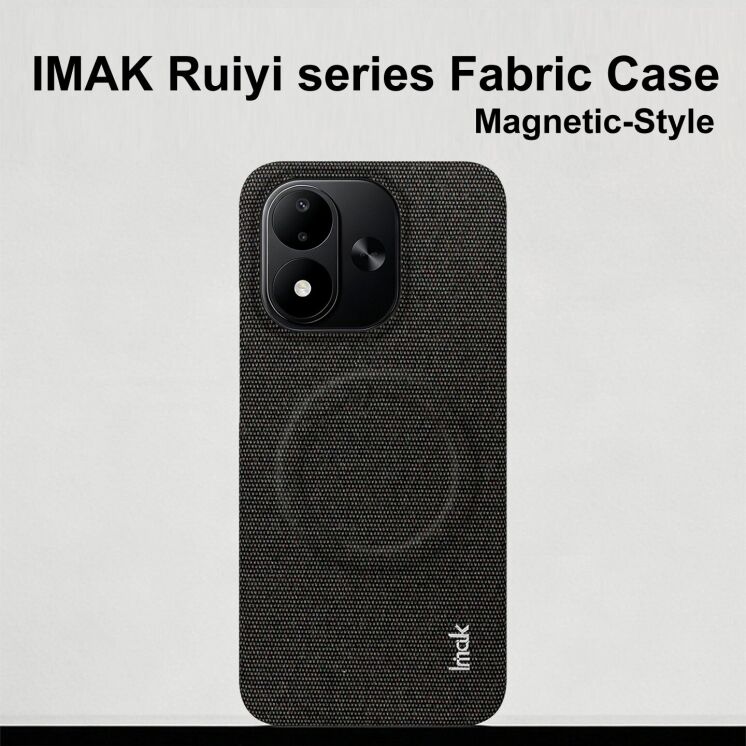 Защитный чехол IMAK Fabric Case with MagSafe для Xiaomi Redmi Note 17 (4G/5G) - Black: фото 3 из 10