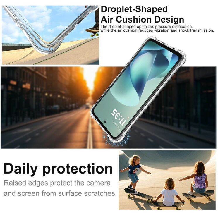 Захисний чохол IMAK Space Shield MagSafe для Motorola Moto G57 Power / G67 Power - Transparent: фото 6 з 10
