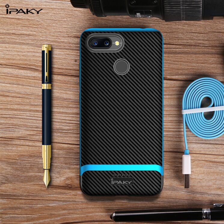 Защитный чехол IPAKY Carbon Fiber для Xiaomi Redmi 6 - Blue: фото 10 из 11