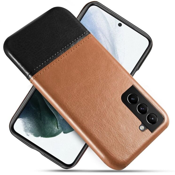 Защитный чехол KSQ Dual Color для Samsung Galaxy S21 FE (G990) - Light Brown / Black: фото 1 из 7